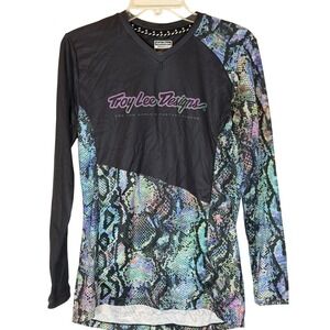 Troy Lee Designs GP Jersey Small Black Iridescent Snakeskin Lg Sleeve Motocross